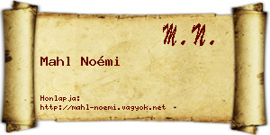 Mahl Noémi névjegykártya